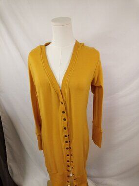 Fashion Women's Mustard Yellow Cardigan Sweater Sz.L